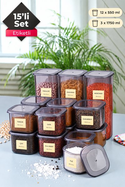 Stile Cucina مجموعة حاويات تخزين الطعام المربعة المكونة من 12 قطعة 3x(1750 مل...