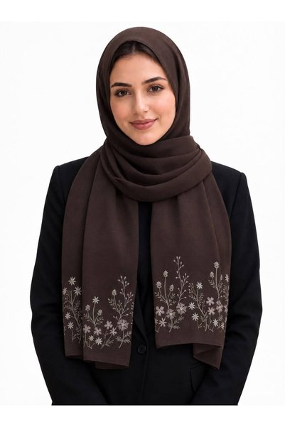 Veil Designer Pual Veil with Japanese Fabric with Colorful Embroidery of Rose...