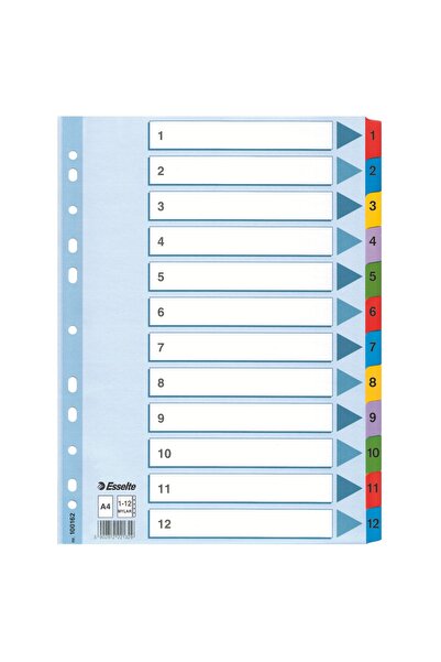 Esselte Separatoare index din carton 1-12 MYLAR