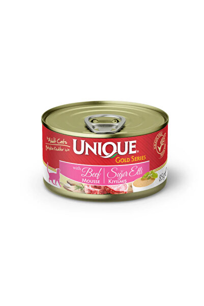 Unique Gold Series Sığır Etli Konserve Yaş Kedi Maması 85 Gr x12 Adet
