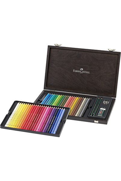 Faber Castell ДЪРВЕНА КУТИЯ 48 ЦВЕТЕНЧЕСТИ МОЛИТВЕНЧЕТА POLYCHROMOS FABER-CAS...