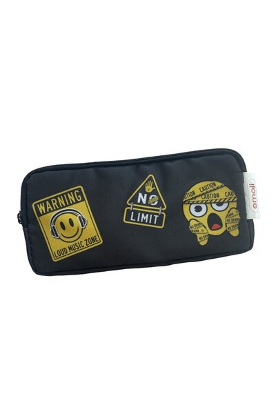 PIGNA HUSA PIZOR DREPTANGULARĂ CU 3 FERMOARE, NEGRU, EMOJI