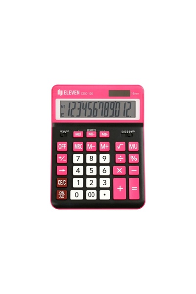 ELEVEN Настолен калкулатор 12-разряден, 206 x 155 x 35 мм, CDC120 черен/розов