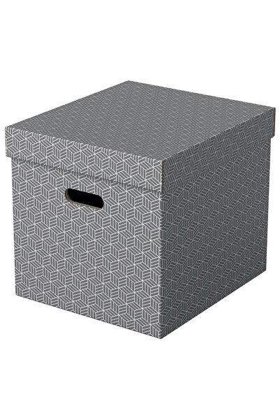 Esselte STORAGE BOX WITH LID 36 x 32 x 31CM GREY RECYCLED FSC 3/SET