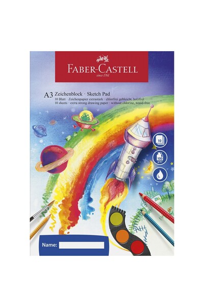 Faber Castell Bloc de desen A3 10 coli 100g/mp FABER-CASTELL