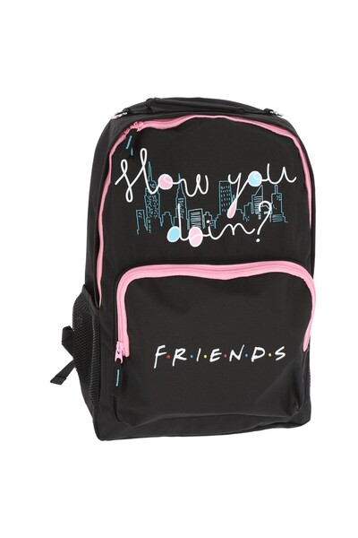 PIGNA Rucsac de gimnaziu Friends Negru cu 2 fermoare
