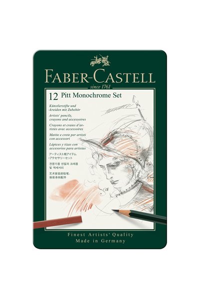 Faber Castell PITT ΜΟΝΟΧΡΩΜΟ ΣΕΤ 12 ΤΕΜΑΧΙΩΝ ΝΕΟ FABER-CASTELL