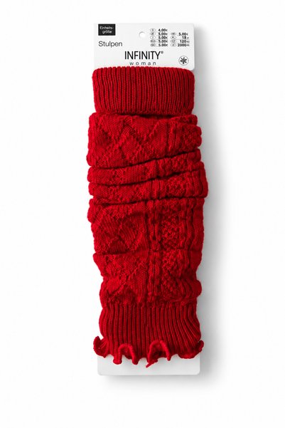 Hakan Collezione Red 100% Acrylic Knitwear Knitted Leg Warmer Foot Warmer Long Gaiter Boot Socks