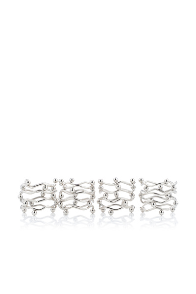 Blends Silver Napkin Rings Set of 4 from Tila