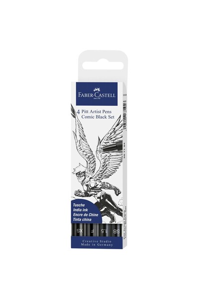 Faber Castell Pitt Artist Pen Set 4 Comic Black Faber-Castell