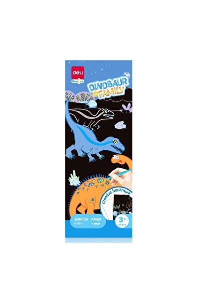 Deli SET CREATIV 15 SEMNĂTURI DE CĂRȚI DIN CARTON CU EFECT DE RĂZUIT, DINOSAURI
