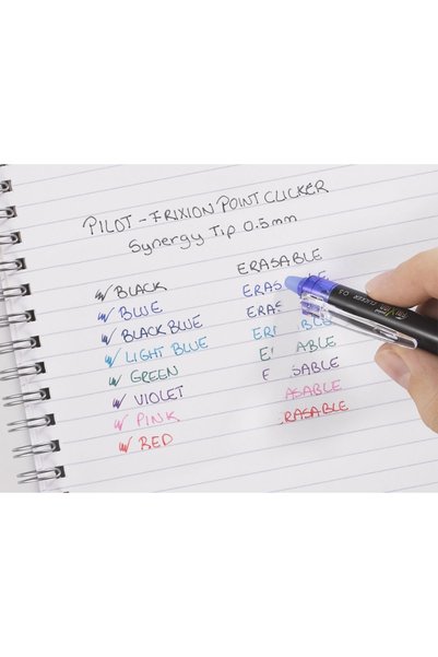 Pilot Set de 3 rezerve de pix cu gel Frixion Point 0.5 mm, culori asortate, albastru