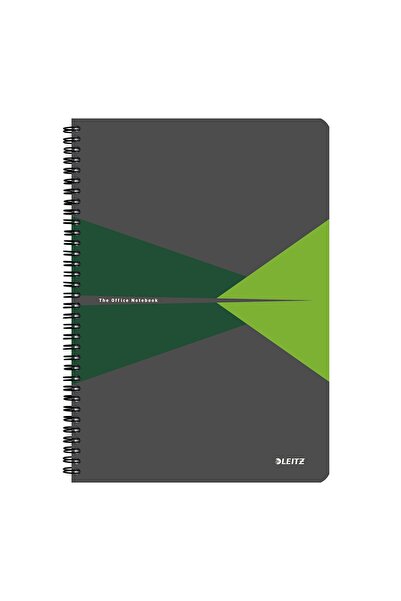 Leitz Caiet de birou spiralat A4, verde, cu linii