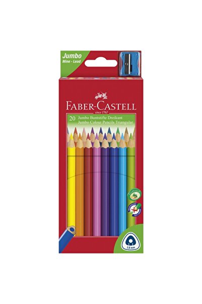 Faber Castell Creioane colorate jumbo 20 culori + ascuțitoare Faber-Castell