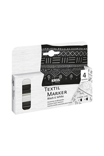 Kreul Marker textil Opak alb-negru 4/set