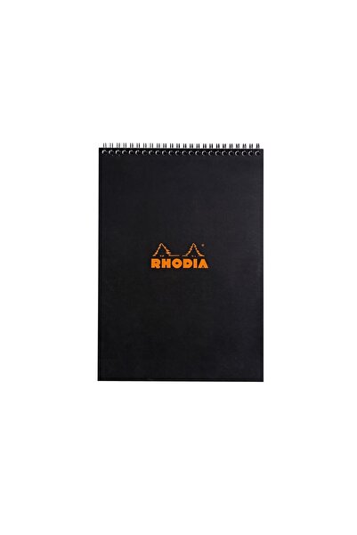 Rhodia Blocnotes A4, cu spirală, 80 de pagini, Clasic, caiet de matematică negru