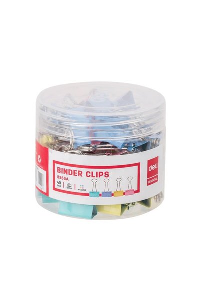 Deli Agrafe de birou 19mm colorate, 40 bucăți/cutie de plastic