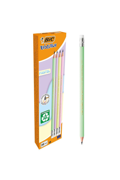 Bic Creion Grafit HB Cu Eramă Eco Evolution Pastel 12/Buc Bic