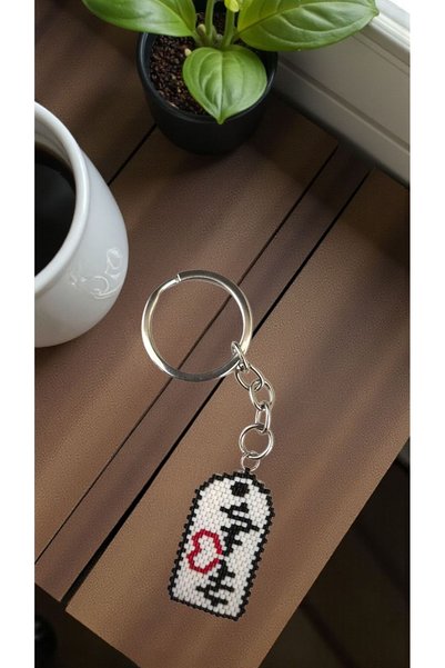 SEARD Miyuki Beads Handmade Heart Rhythm Dog Tag Keychain/Bag Ornament