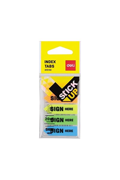Deli Etichetă adezivă din plastic pentru index, 12*44mm, 5 culori, 20 coli