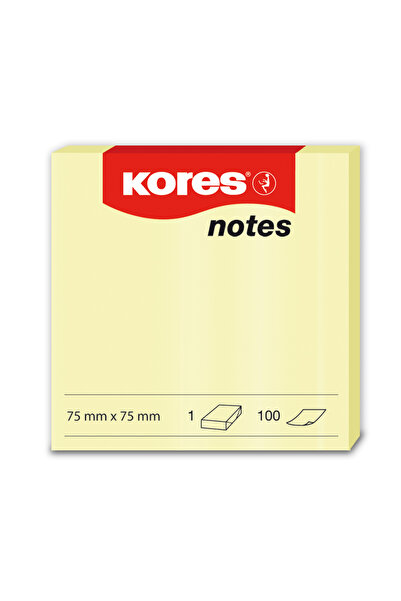 kores Notițe adezive 75*75MM GALBENE PAL 100 FOI