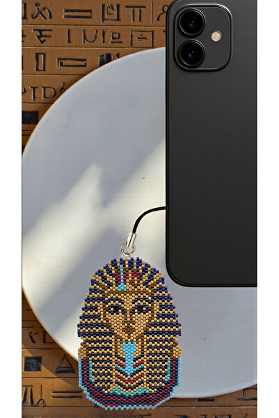 SEARD Miyuki Beads Handmade Cleopatra Egyptian Pharaoh Phone Charm - Charm 2