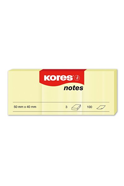 kores Notițe adezive 40*50mm Galbene PAL 3*100 coli