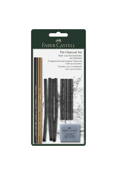 Faber Castell ΣΕΤ BLISTER 10 ΤΕΜΑΧΙΑ PITT ΜΟΝΟΧΡΩΜΟ ΚΟΛΜΙΟ ΑΝΘΡΑΚΙ FABER-CASTELL