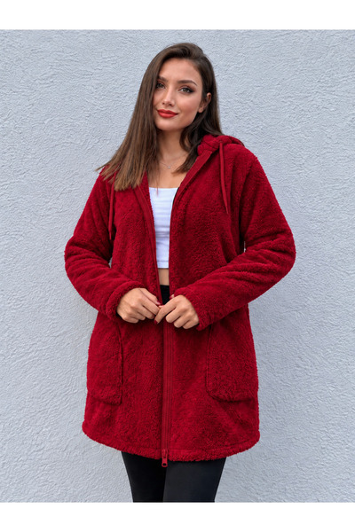 İkmal Plush Tunic Zippered Cardigan
