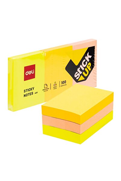 Deli Notițe adezive 3*38*51mm 3 culori 100 de coli