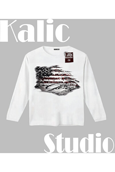 Kalic Studio y2k vintage Long Sleeve T-Shirt beyaz