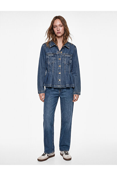 Koton Cotton Normal Waist Buttoned Straight Leg Denim Trousers - Straight Fit...