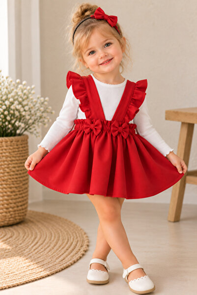 MODA Girl's Red Salopet