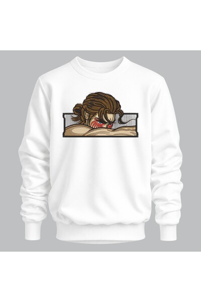 KEYFHOME Eren Yeager Attack on Titan Anime Embroidered Crew Neck Sweatshirt U...