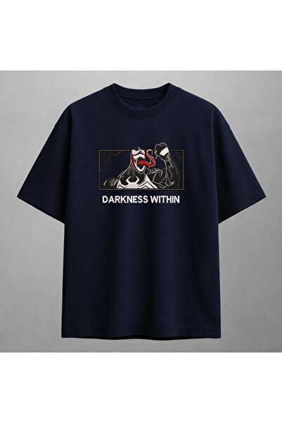 KEYFHOME Tricou unisex cu broderie Venom Darkness Within 100% bumbac