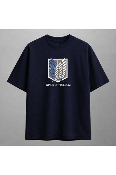 KEYFHOME Wings of Freedom Attack on Titan Anime Μπλουζάκι με Κέντημα Unisex 1...