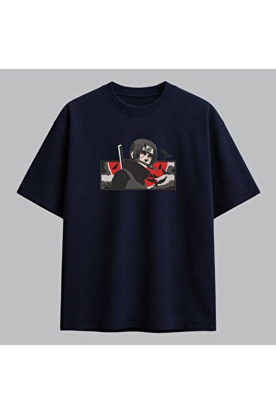 KEYFHOME Itachi Uchiha Red Moon Naruto Anime Embroidered T-Shirt Unisex 100% ...