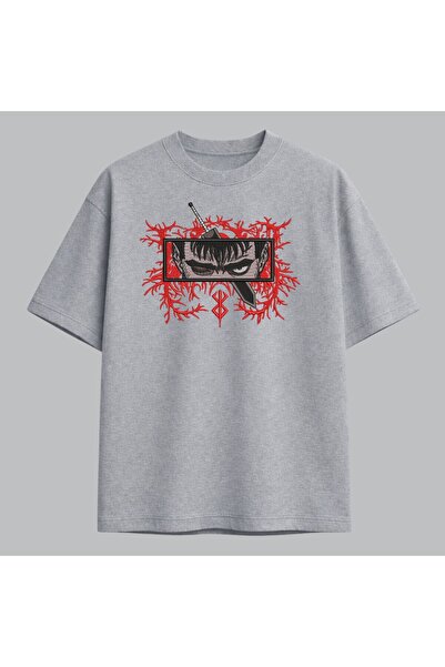 KEYFHOME Guts Berserk Anime Tricou brodat unisex 100% bumbac