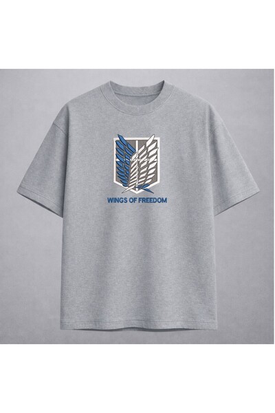 KEYFHOME Wings of Freedom Attack on Titan Anime Μπλουζάκι με Κέντημα Unisex 1...