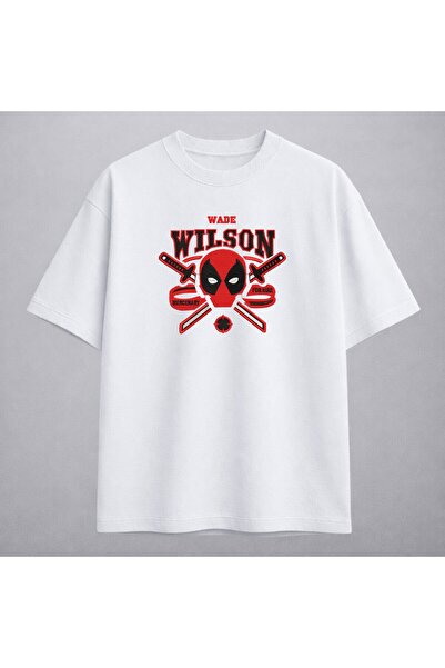 KEYFHOME Deadpool Wade Wilson Embroidered T-Shirt Unisex 100% Cotton