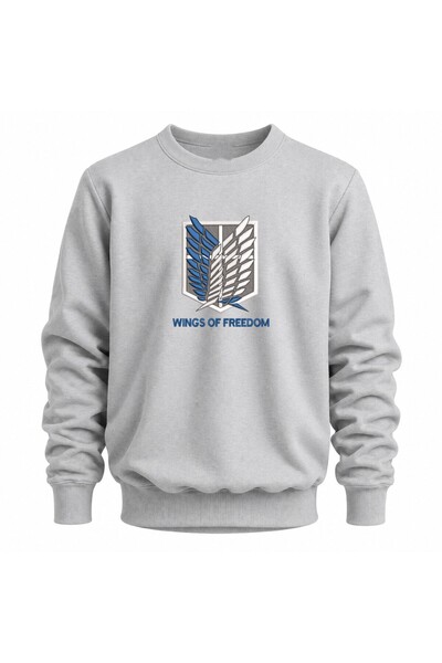 KEYFHOME Φούτερ Unisex με Κέντημα Anime Wings of Freedom Attack on Titan και ...