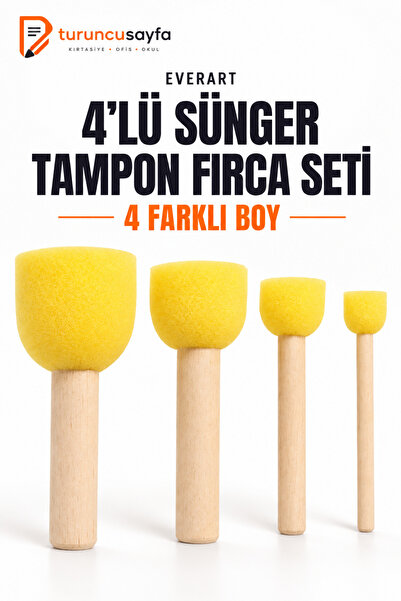 everart Sünger Tampon Fırça Seti 4'lü (ponpon Fırça)