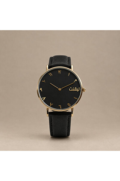 LIGANT Luxury Men's Watch with Black Leather Strap - Sleek and Stylish Design