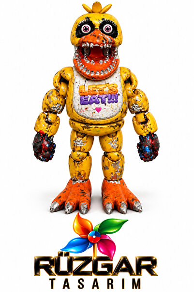 Rüzgar Tasarım Fnaf Five Nights at Freddy's Withered Chica Fnaf Eklemli Oyuncak