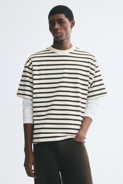H&M Pamuklu Tişört Oversized Fit