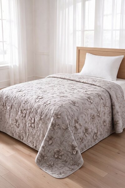 Binna Soft Kapitone Çok Amaçlı Tek Kişilik Yatak Örtüsü 150x220 cm