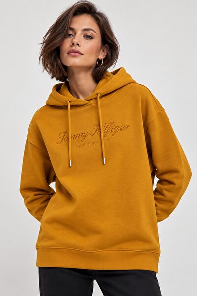 Tommy Hilfiger Organic Cotton Relaxed Cut Shipping Logo Hooded Sweatshirt