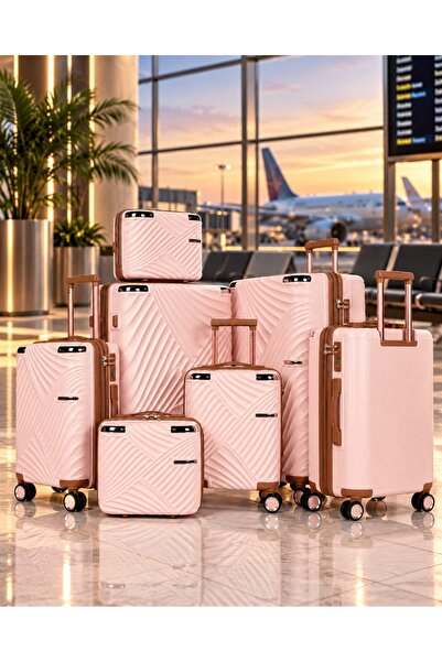 ABS Dabesh Bridesmaid Luggage Set - 7 Pieces Including 5 Trolley Bags and 2 M...