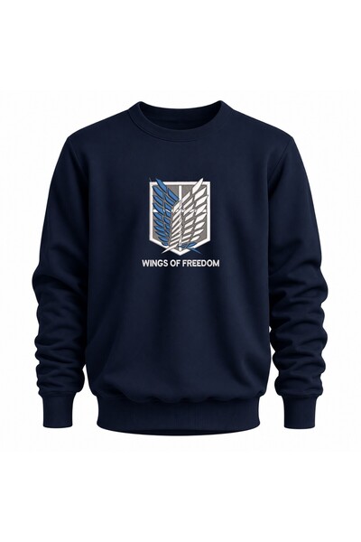 KEYFHOME Φούτερ Unisex με Κέντημα Anime Wings of Freedom Attack on Titan και ...