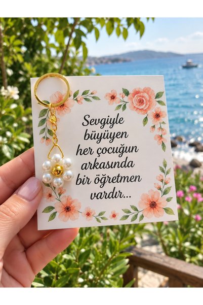Hediye_dükkanı19 Kişiye özel öğretmenler günü Papatya anahtarlık 15 adet